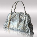 Silver python tote