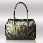 Gold antique python tote