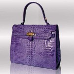 Purple ligator croc handbag