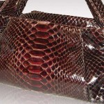 Browny color python leather