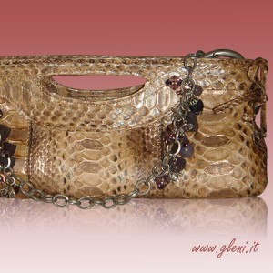 Evening python leather purse