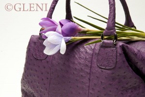 Ostrich purple handbag